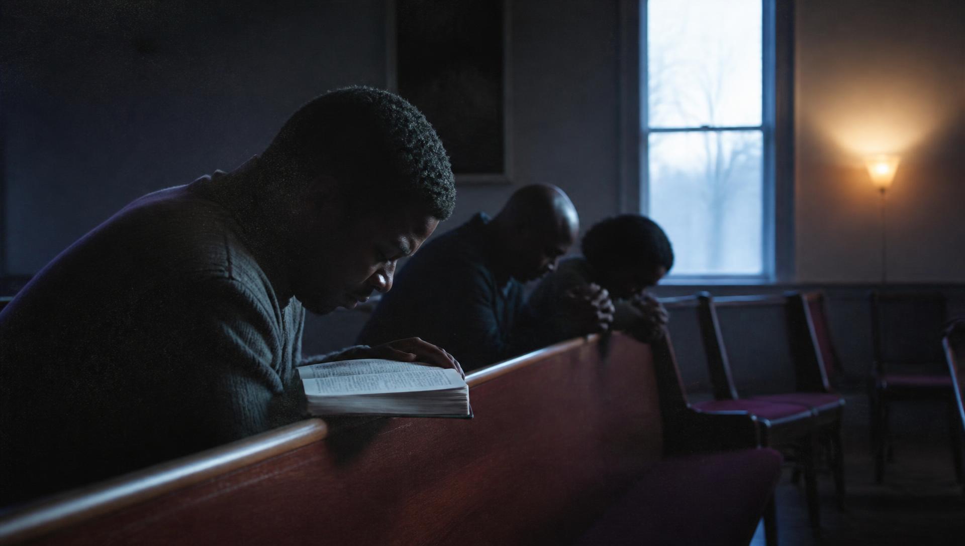 Believers praying together during early morning prayer